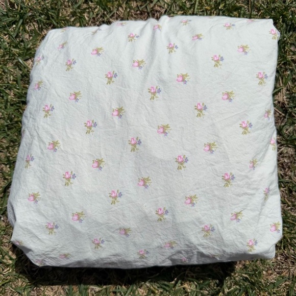 Simply Shabby Chic Other - Simply Shabby Chic Blush Beauty King Size Flat Sheet Green Pink Rosebuds Cotton